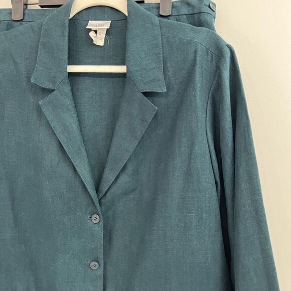 Eileen Fisher 100% Linen Skirt & Blazer Top Set Large - Picture 4 of 16